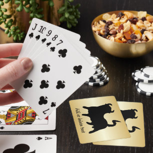 Bull Design Any Colour Background Personalised Playing Cards