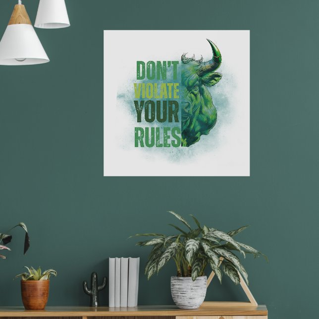 Bull design | Reminder | Motivation Poster (Living Room 1)