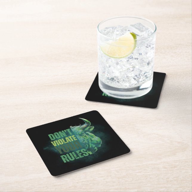 Bull design | Reminder | Motivation Square Paper Coaster (Insitu)