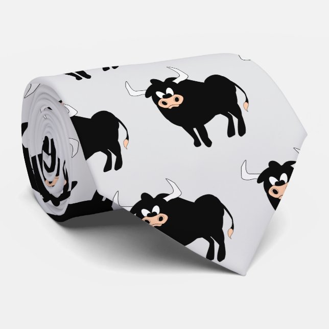 Bull Design Tie (Rolled)