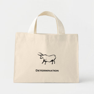 Bull Determination Black Mini Tote Bag