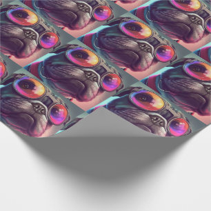 BULL DOG ART COOL BIRTHDAY WRAPPING PAPER