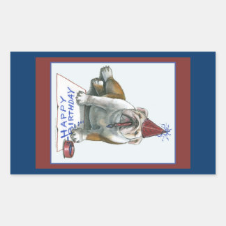 Bull Dog Birthday Stickers