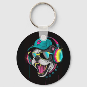 Bull dog lovers key ring