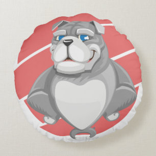 Bull Dog Round Cushion