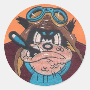 BULL DOG= WW II CLASSIC ROUND STICKER