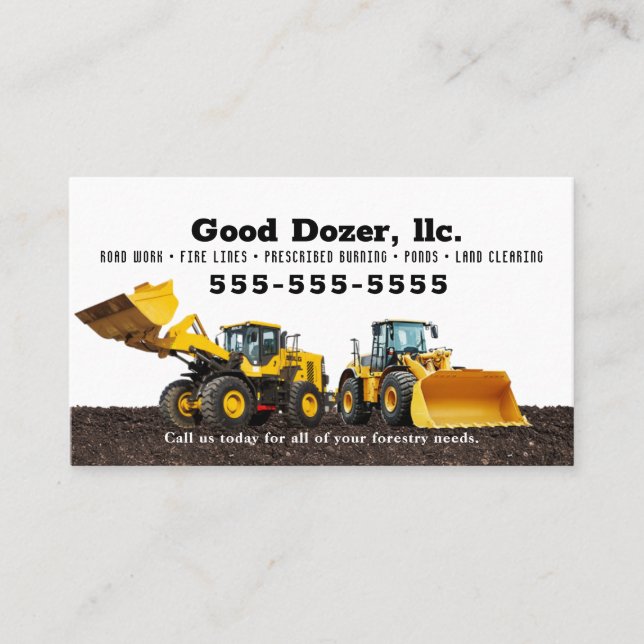 Bull Dozer Business Card  (Front)