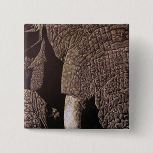 Bull Elephant 15 Cm Square Badge