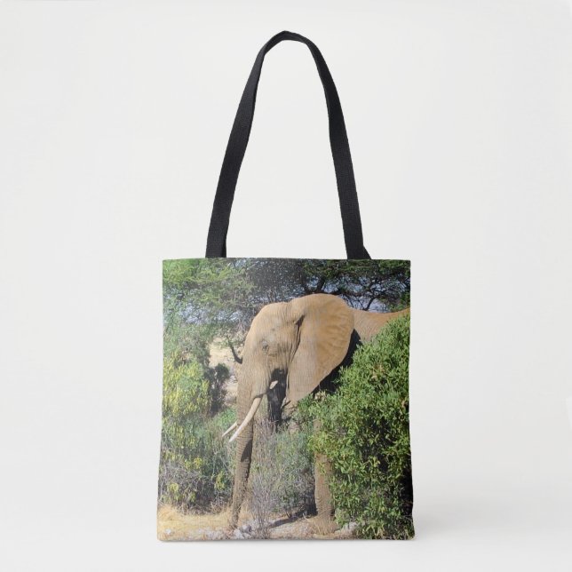 Bull Elephant - African Wildlife Tote Bag (Front)