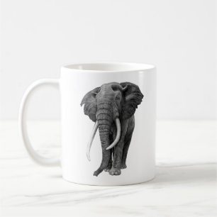 Bull elephant - Drawing in pencil Coffee Mug
