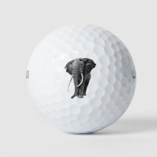 Bull elephant - Drawing in pencil Golf Balls