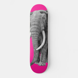 Bull elephant - Drawing in pencil Skateboard