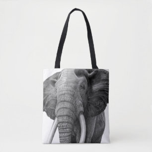 Bull elephant - Drawing in pencil Tote Bag