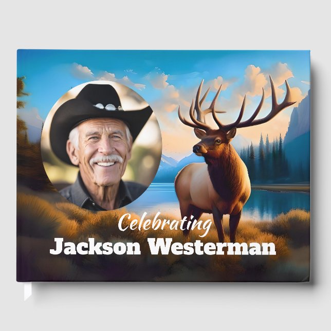 Bull Elk at Mountain Lake Memorial  Guest Book (Front)