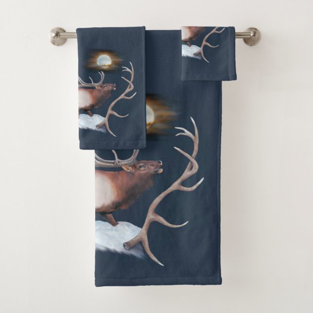 Bull Elk Bath Towel Set (Insitu)