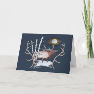 Bull Elk Bugling Card