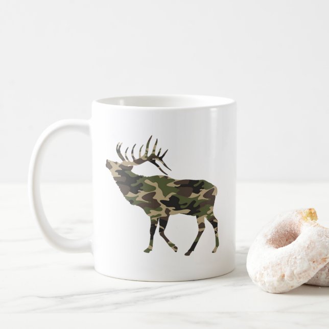 Bull Elk Camo     Coffee Mug (With Donut)