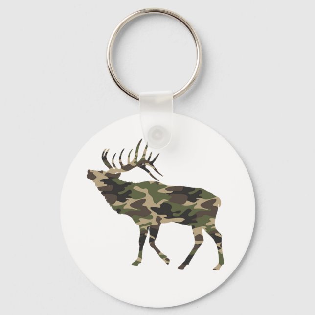 Bull Elk Camo    Key Ring (Front)