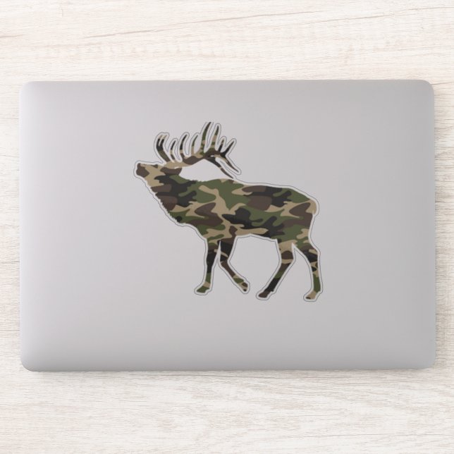 Bull Elk Camo Sticker (Computer)