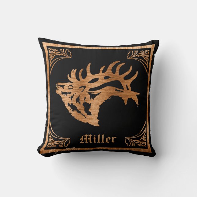 Bull Elk Cushion (Front)