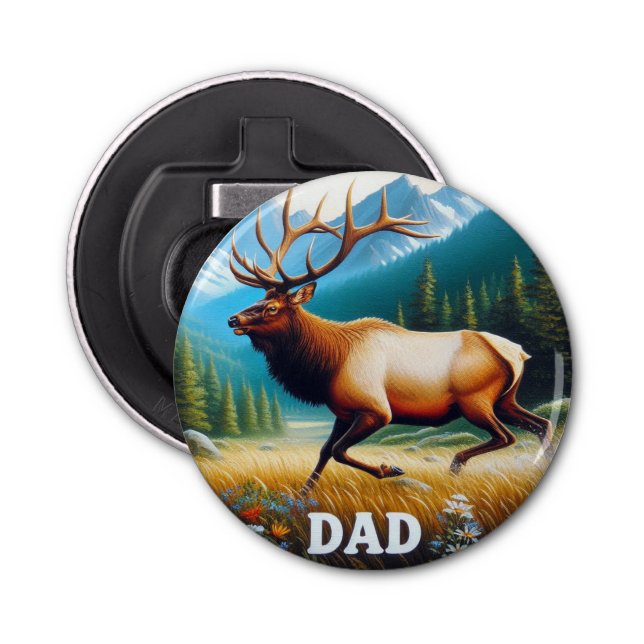 Bull Elk Dad Bottle Opener (Front)