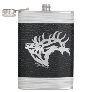 Bull Elk Flask