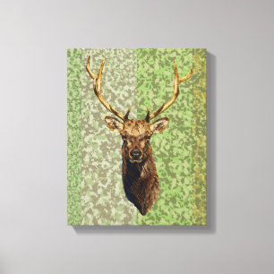 Bull Elk Head animal nature wildlife art Canvas Print