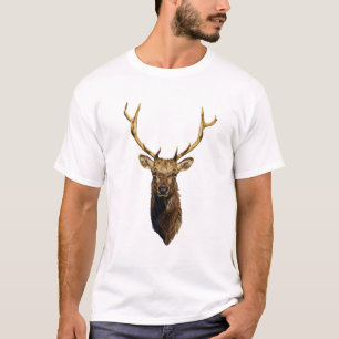 Bull Elk Head animal nature wildlife art T-Shirt