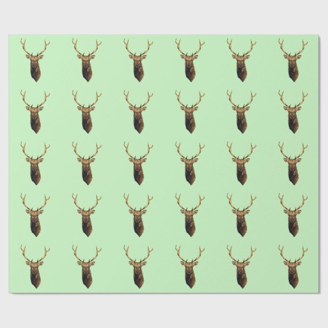 Bull Elk Head animal nature wildlife art Wrapping Paper (Flat)