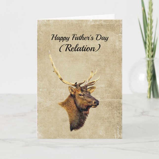 Bull Elk head photo Father's Day Card (Front)