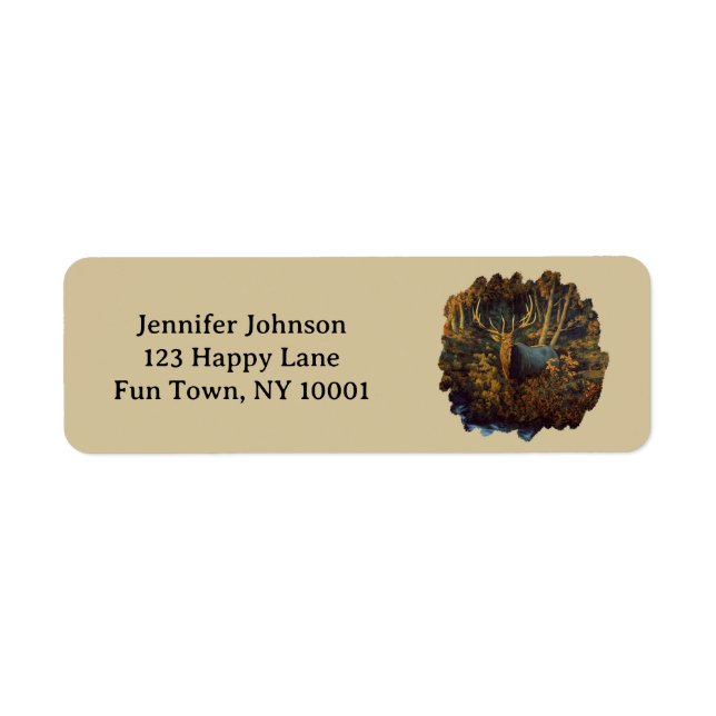 Bull Elk in Autumn Forest (Front)