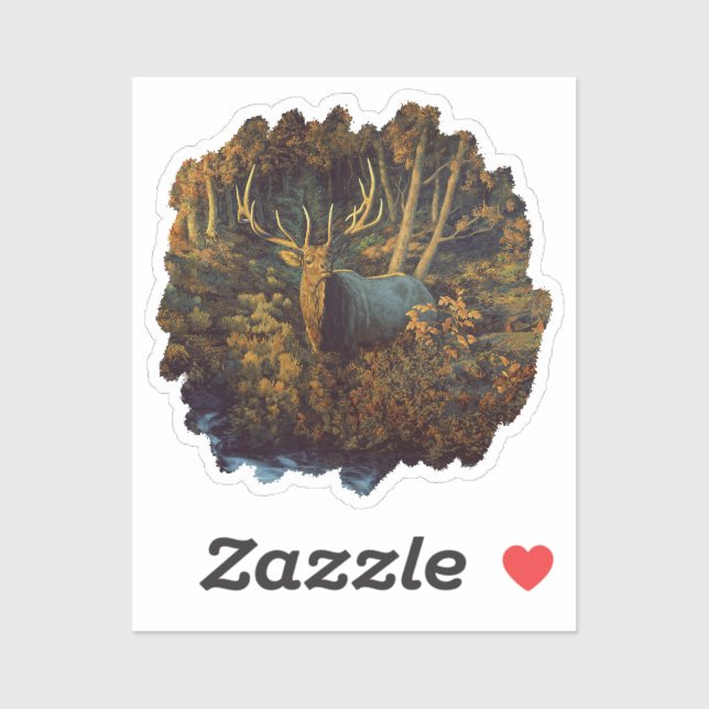Bull Elk in Autumn Forest (Sheet)