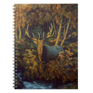 Bull Elk in Autumn Forest Notebook