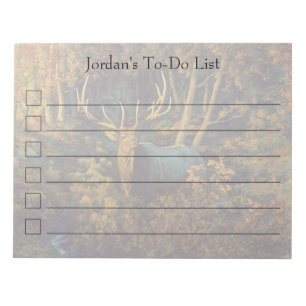 Bull Elk in Autumn Forest Notepad