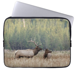 Bull Elk in Meadow   Yellowstone National Park Laptop Sleeve