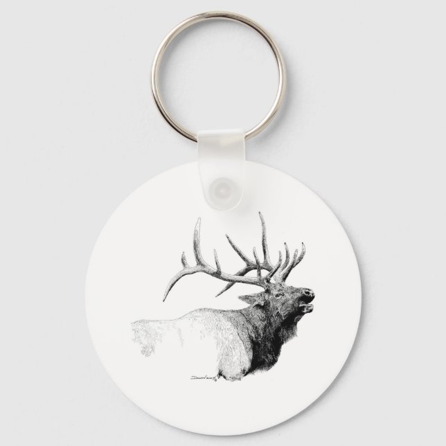 Bull Elk Key Ring (Front)