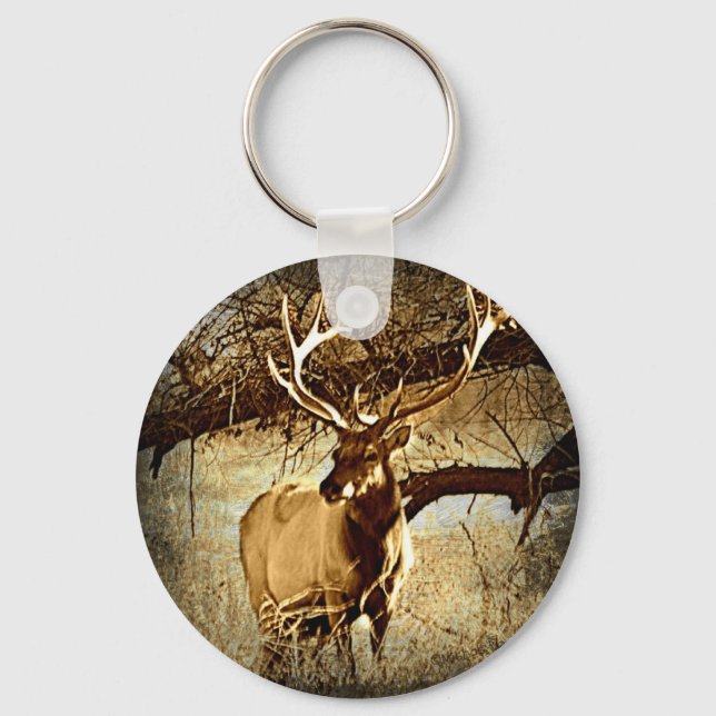 Bull Elk Key Ring (Front)