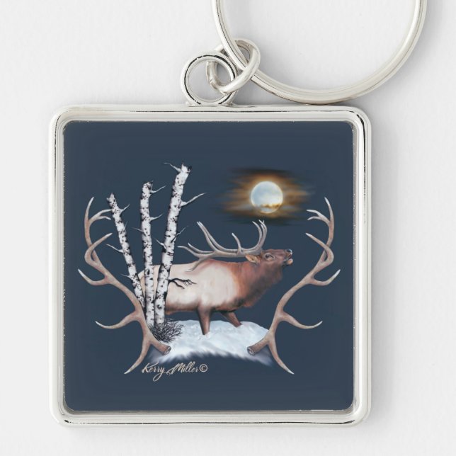 Bull Elk Keychain (Front)