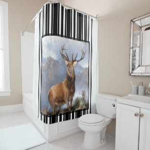 Bull Elk Monarch of Glen Wilderness Shower Curtain