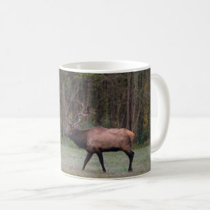 Bull Elk Morning Walk Coffee Mug