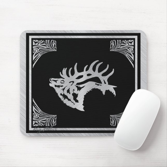 Bull Elk Mouse Mat (With Mouse)
