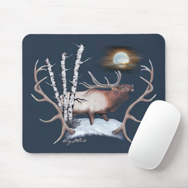 Bull Elk Mouse Mat (With Mouse)