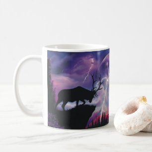 Bull Elk Overlooking Lightning Storm! Coffee Mug