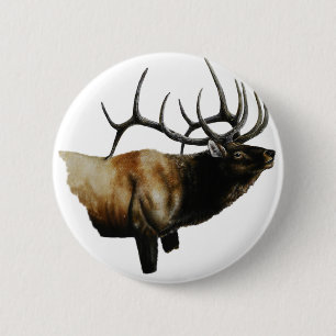Bull Elk Painting on customisable products 6 Cm Round Badge