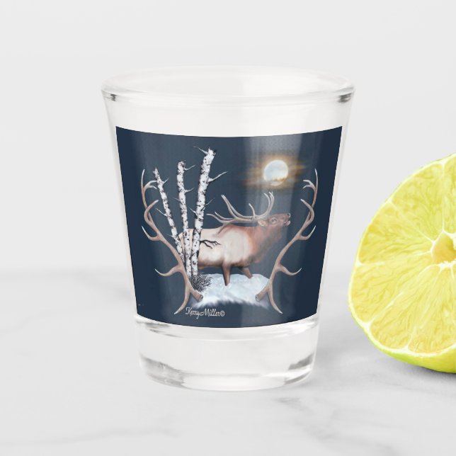 Bull Elk Shot Glass (Front)