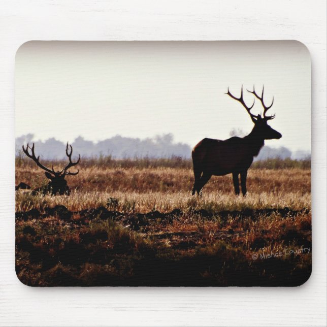 Bull Elk Silhouette Mouse Mat (Front)