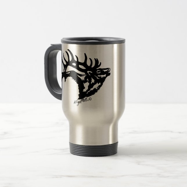 Bull Elk Travel Mug (Front Left)