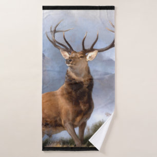 Bull Elk Wildlife Animal Art Bath Towel Set
