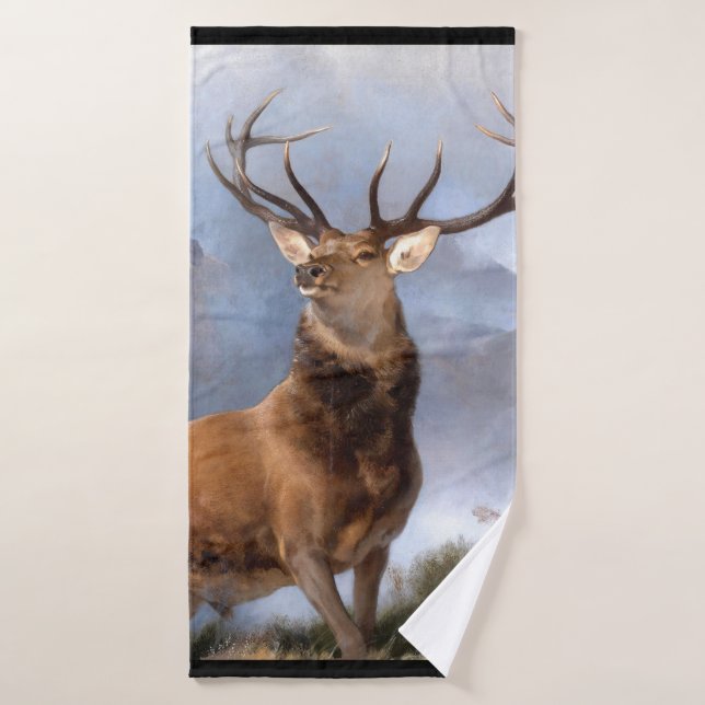 Bull Elk Wildlife Animal Art Bath Towel Set (Bath Towel)