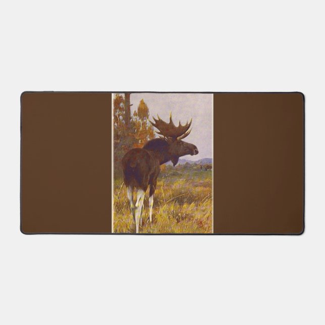 "Bull Elk with Bell" Desk Mat (Front)